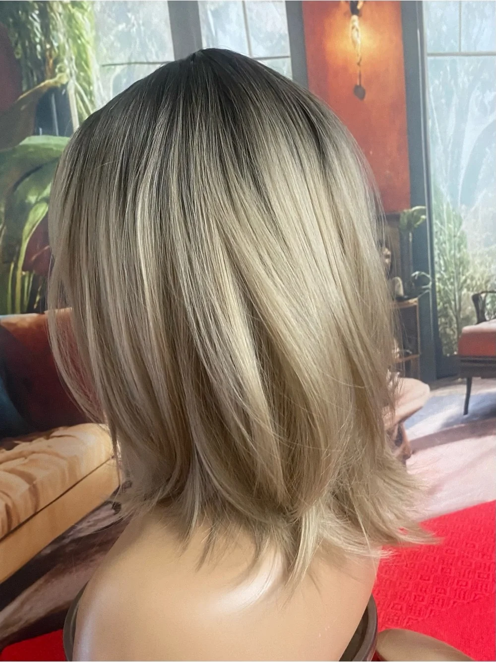 Blonde Layered Bob Wig with Side Bangs - Chic Natural Look